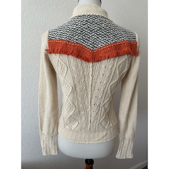 Anthropologie Sweater Angel of the North Cardigan Pom Pom Fringe - Picture 10 of 16